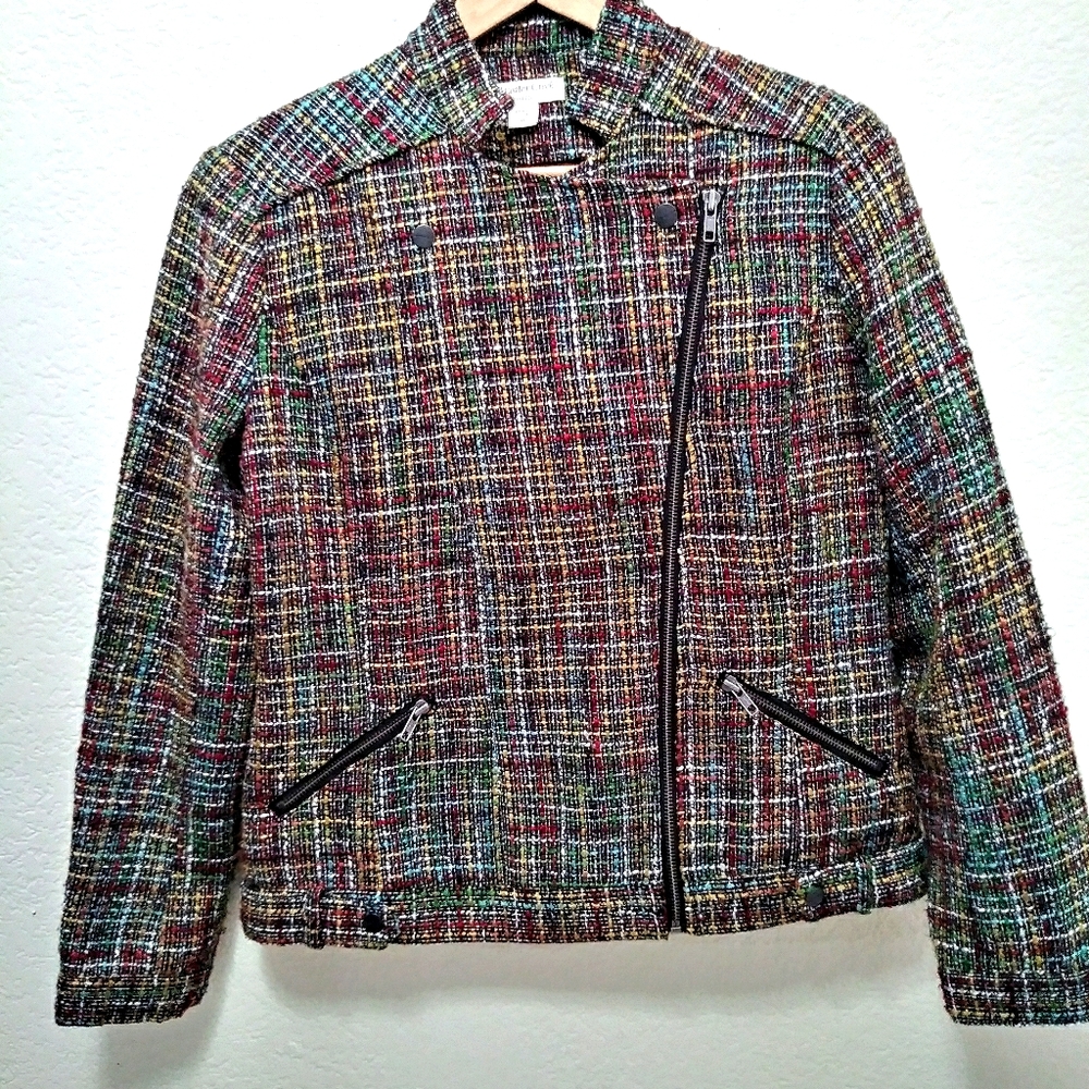COLD WATER CREEK Multi Color Moto Jacket